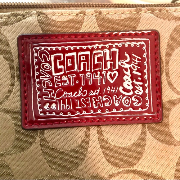 SOLD Coach - Signature Monogram Poppy Wristlet - Picture 2 of 5